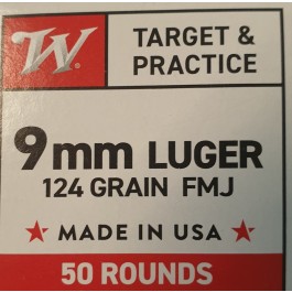 Winchester 9mm Luger 124 gr. FMJ