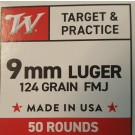 Winchester 9mm Luger 124 gr. FMJ